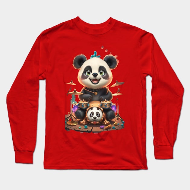 Cute Panda Long Sleeve T-Shirt by alby store